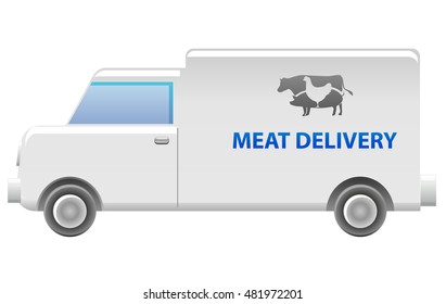 Meat delivery van vector image