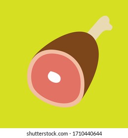  elemento de diseño de carne sobre fondo verde. Ilustración del vector
