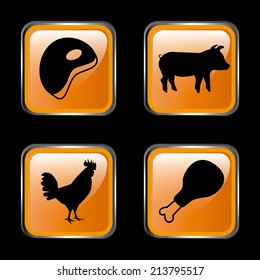 meat design over black background vector illustration