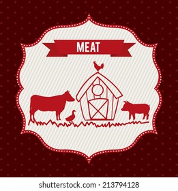 meat design over dotted background vector illustration