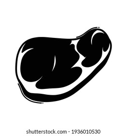 Fleisch-Doodle-Vektorsymbol. Zeichnen Skizze Illustration handgezeichnet Linie.