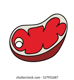 meat drawing over white background vector illustration 