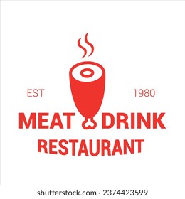 Meat and drink restaurant logo design, logo design, restaurant logo 