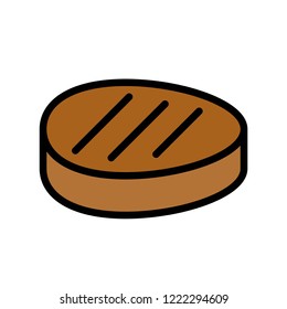 meat editable outline icon of seafood slice in flat design.