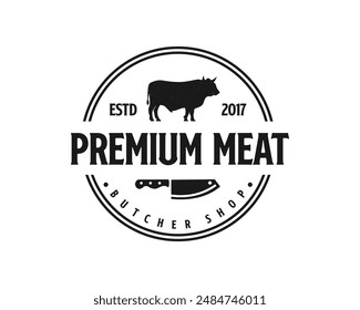meat farm vector logo. white background