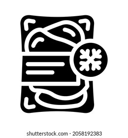 meat fillet frozen food glyph icon vector. meat fillet frozen food sign. isolated contour symbol black illustration