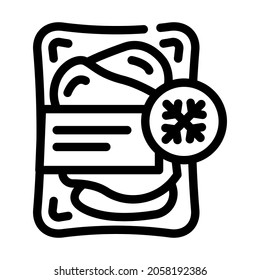 meat fillet frozen food line icon vector. meat fillet frozen food sign. isolated contour symbol black illustration