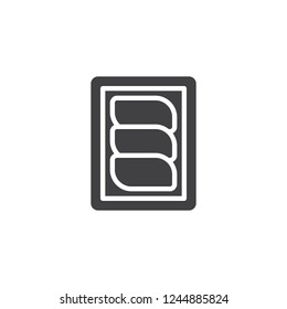 Meat fillet pack vector icon. filled flat sign for mobile concept and web design. meat steak package simple solid icon. Symbol, logo illustration. Pixel perfect vector graphics