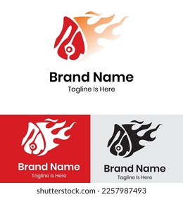 
Meat fire and BBQ logo design
