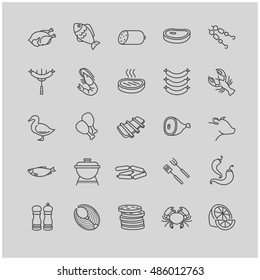 Meat And Fish Icons For Your Design