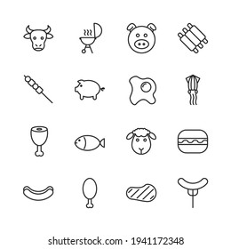meat, fish poultry set icon, isolated meat, fish poultry set sign icon, vector illustration