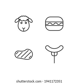meat, fish poultry set icon, isolated meat, fish poultry set sign icon, vector illustration