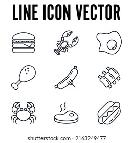 Meat and fish set icon symbol template for graphic and web design collection logo vector illustration