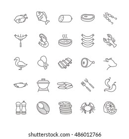 meat and fish vector icons for your design