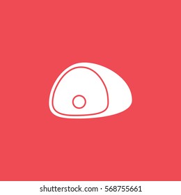 Meat Flat Icon On Red Background