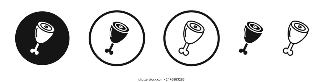Meat flat liner icon set.