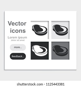 Meat flat placed on web page template vector icon.