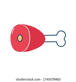 meat flat style icon design, food eat restaurant and menu theme Vector illustration