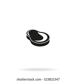 Meat flat vector icon isolated on white background.