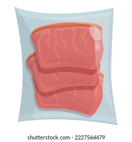Meat foil icon cartoon vector. Plastic pack. Snack storage