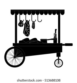 meat food cart icon