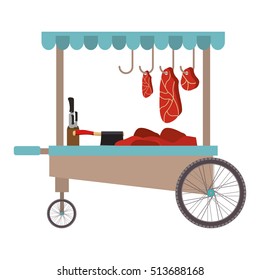 meat food cart icon