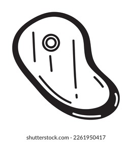 meat food doodle icon isolated