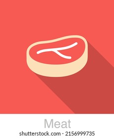 Meat food flat icon vector vector illustration
