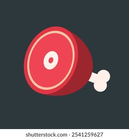 meat food in flat vector design.