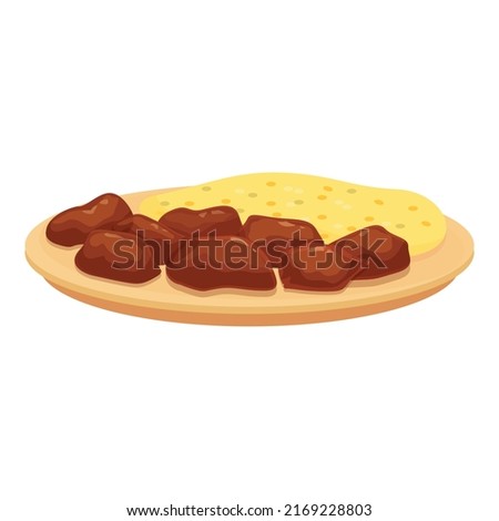 Meat food icon cartoon vector. Caribbean plate. Cuban dish