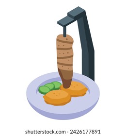 Meat food icon isometric vector. Portugal menu. Meal dish