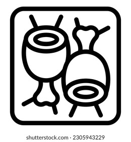 Meat food icon outline vector. Vacuum plastic. Cook vegetable