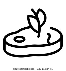 Meat food icon outline vector. Eating vegan. Bean tofu