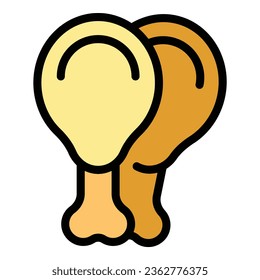 Konturvektor für Fleischnahrung. Paleo-Diät. Keto Essens Farbe flach