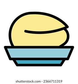 Meat food icon outline vector. Chicken nugget. Hot crispy color flat
