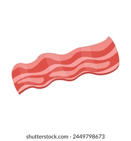 Meat food ingredient bacon cartoon vector isolated illustration