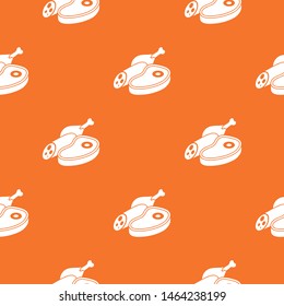 Meat food pattern vector orange for any web design best