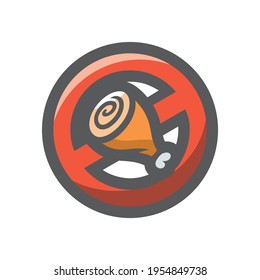 Meat Forbidden Sign Vector icon Cartoon illustration.