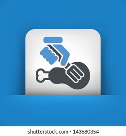 Meat fork concept icon