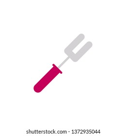 Meat fork flat icon, vector sign, turner spatula fork colorful pictogram isolated on white. Symbol, logo illustration. Flat style design
