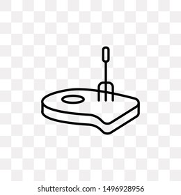 Meat with fork icon isolated on transparent background. Steak symbol modern, simple, vector, icon for website design, mobile app, ui. Vector Illustration