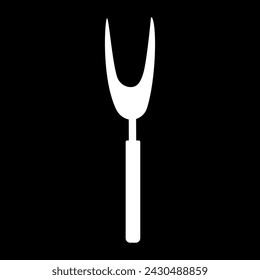 meat fork kitchen cook restaurant black white vector illustration