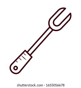 diseño ícono estilo tenedor de carne cocina Cocina de cocina Comida restaurante hogar menú cena comida comida comida y comida tema de la comida Vector ilustración
