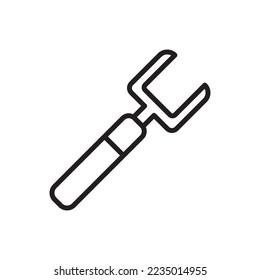 Meat Fork Outline Icon Vector Illustration