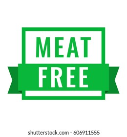 Meat free. Badge, logo, icon. Flat vector illustration banner  on white background. 