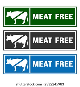 Meat free Cruelty free, safe, healthy. Environmentally friendly. Lab - Grown. Cultured meat badge logo, icon. Vector illustration. Can be used business company for eco, organic, bio theme.