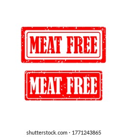 Meat free grunge rubber stamp on white background, vector illustration