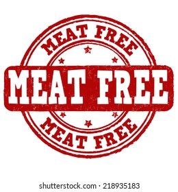Meat free grunge rubber stamp on white background, vector illustration