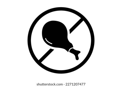 Meat free icon. icon related to food allergen. Solid icon style. Simple vector design editable
