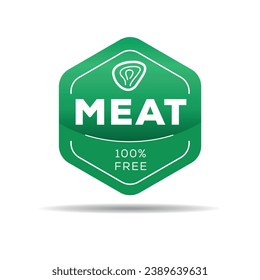 (Meat free) label sign, vector illustration.